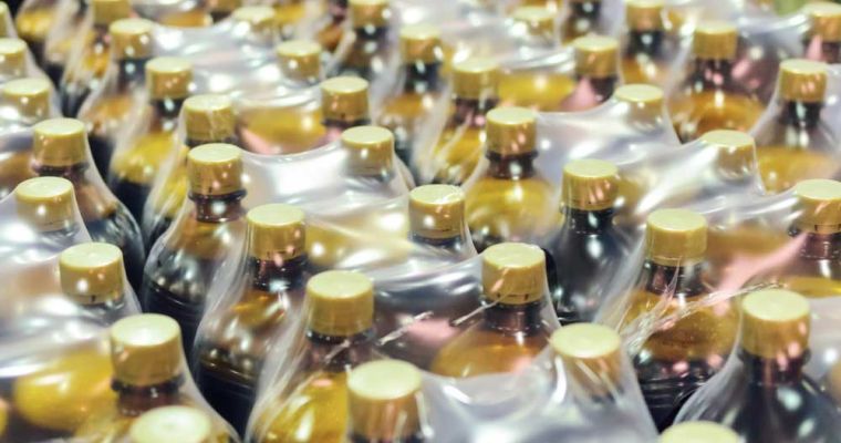 Shrink wrapped bottles