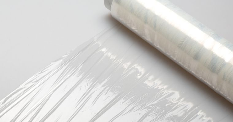 Plastic Wrap on a grey background